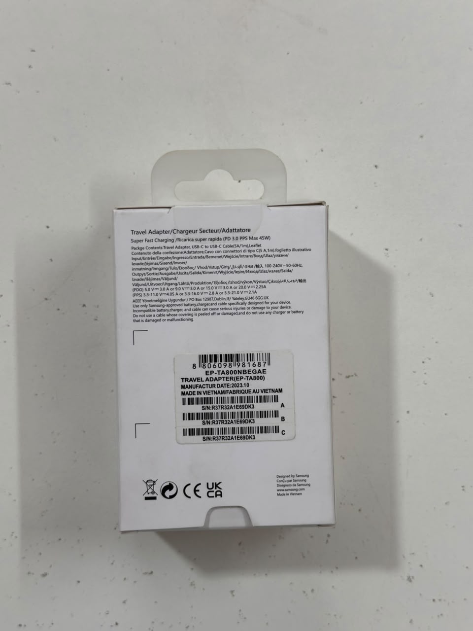Samsung 45W PD Adapter with Cable